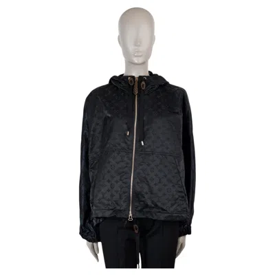 Pre-owned Louis Vuitton Black 2024 Shiny Monogram Oversized Parka Jacket 40 M