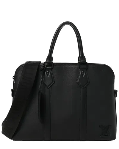 Pre-owned Louis Vuitton Black Aerogram Leather Takeoff Briefcase (authentic Pre-loved)