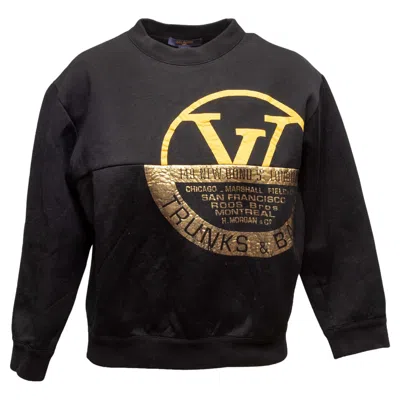 Pre-owned Louis Vuitton Black & Gold  Logo Crew Neck Sweatshirt Size Us M
