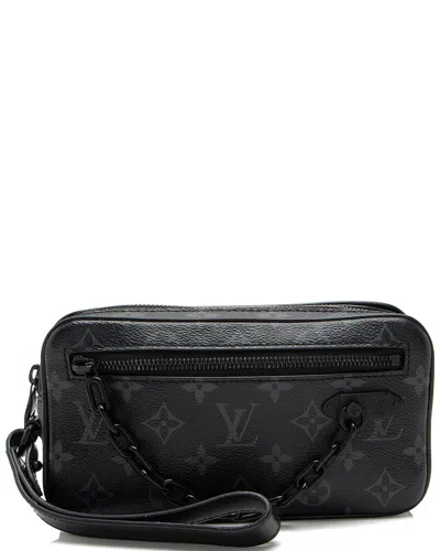 Pre-owned Louis Vuitton Black & Grey Coated Canvas & Leather Volga Pochette (authentic  Pre-loved)