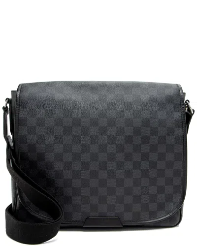Pre-owned Louis Vuitton Black & Grey Coated Canvas, Leather & Nylon Daniel Mm Messenger (authentic Pre-loved)