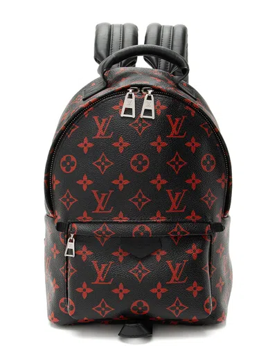 Pre-owned Louis Vuitton Black & Red Coated Canvas& Leather Palm Springs Pm Backpack (authentic Pre-loved)