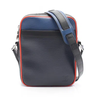 Pre-owned Louis Vuitton Black Blue Coated Canvas Pvc Leather Shoulder Bag ()