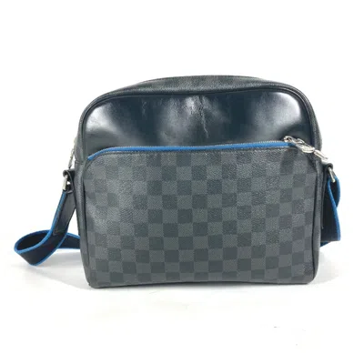 Pre-owned Louis Vuitton Black Blue Damier Graphite Shoulder Bag ()