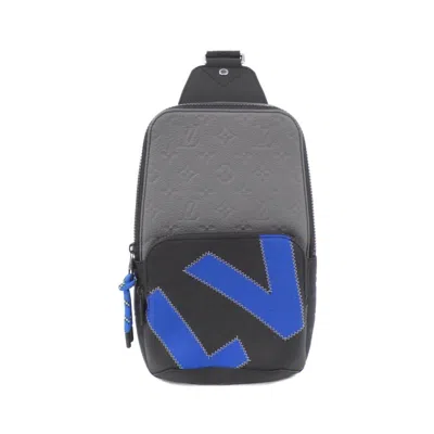 Pre-owned Louis Vuitton Black Blue Gris Leather Shoulder Bag ()