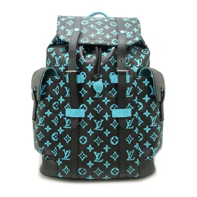 Pre-owned Louis Vuitton Black Blue Monogram Backpack () In Multi