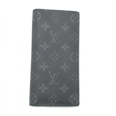 Pre-owned Louis Vuitton Black Blue Monogram Eclipse Leather Bill Wallet (bi-fold) ()