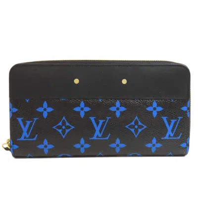 Pre-owned Louis Vuitton Black Blue Monogram Long Wallet (bi-fold) () In Multi