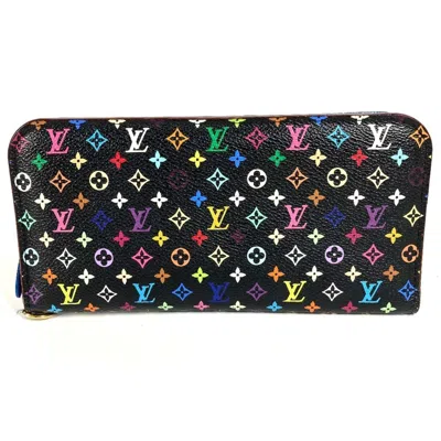 Pre-owned Louis Vuitton Black Blue Monogram Multi-color Monogram Multicolore Long Wallet (bi-fold) ()