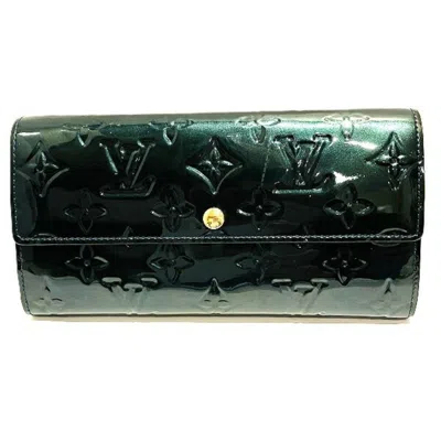 Pre-owned Louis Vuitton Black Blue Nuit Monogram Vernis Long Wallet (bi-fold) () In Multi