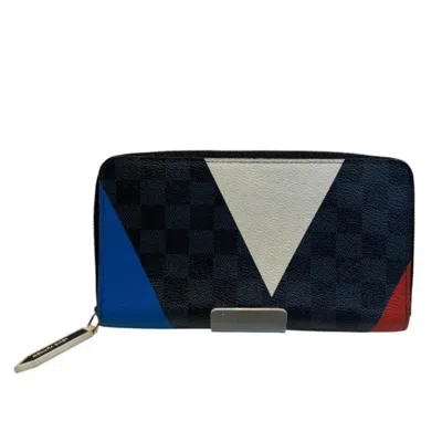 Pre-owned Louis Vuitton Black Blue Red Color White Coin Purse/coin Case ()