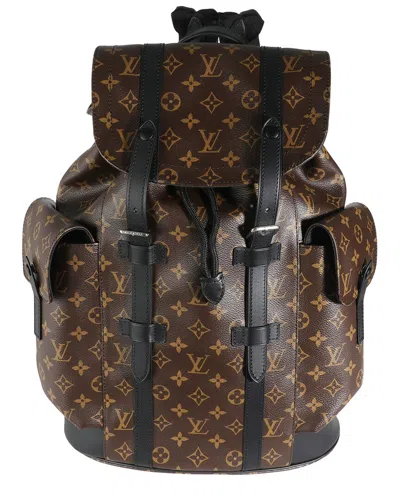 Pre-owned Louis Vuitton Black, Brown Canvas Christopher Backpack Mm (authentic Pre-  Loved)