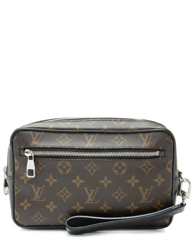 Pre-owned Louis Vuitton Black, Brown Coated Canvas & Leather Kasai Clutch (authentic Pre-loved)