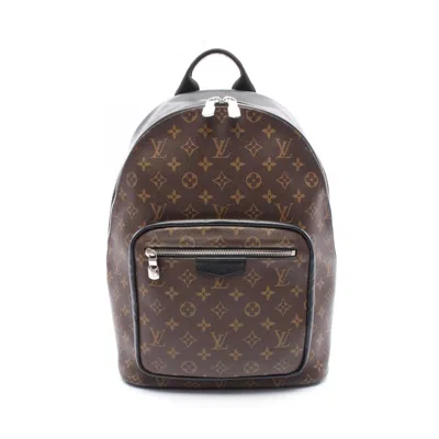 Pre-owned Louis Vuitton Black Brown Coated Canvas Backpack () In Multi