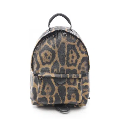 Pre-owned Louis Vuitton Black Brown Coated Canvas Leather Backpack Handbag () In Multi
