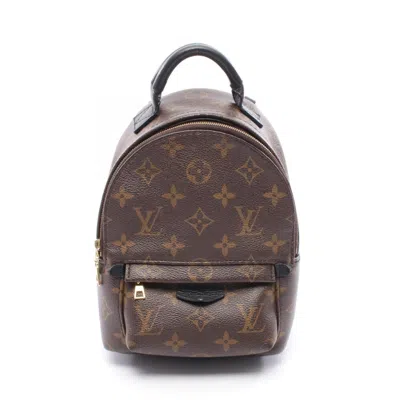 Pre-owned Louis Vuitton Black Brown Coated Canvas Leather Backpack () In Multi