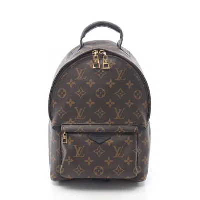 Pre-owned Louis Vuitton Black Brown Coated Canvas Leather Backpack () In Multi