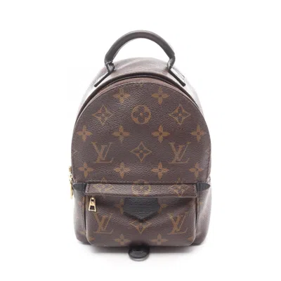 Pre-owned Louis Vuitton Black Brown Coated Canvas Leather Backpack () In Multi