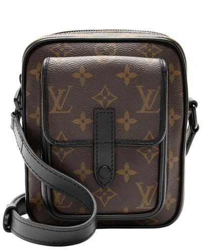 Pre-owned Louis Vuitton Black, Brown Coated Canvas, Leather Christopher Wearable Wallet  (authentic Pre-loved)