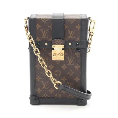 Pre-owned Louis Vuitton Black Brown Coated Canvas Leather Pochette Shoulder Bag () In Multi