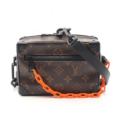 Pre-owned Louis Vuitton Black Brown Coated Canvas Leather Shoulder Bag ()