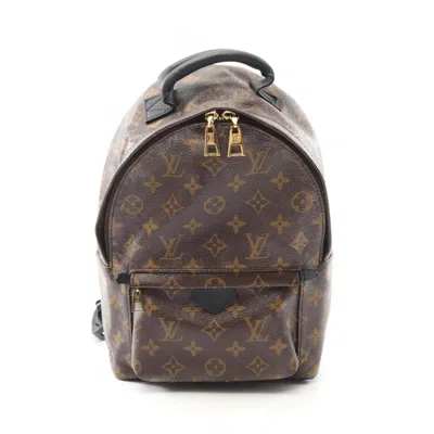 Pre-owned Louis Vuitton Black Brown Coated Canvas Monogram Pvc Leather Backpack ()