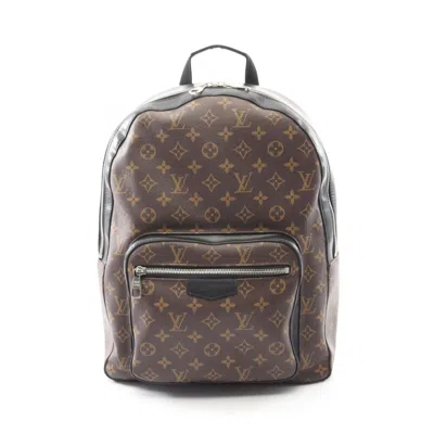 Pre-owned Louis Vuitton Black Brown Coated Canvas Monogram Pvc Leather Backpack () In Multi