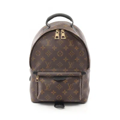Pre-owned Louis Vuitton Black Brown Coated Canvas Pvc Monogram Leather Backpack ()
