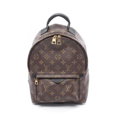 Pre-owned Louis Vuitton Black Brown Coated Canvas Pvc Monogram Leather Backpack ()