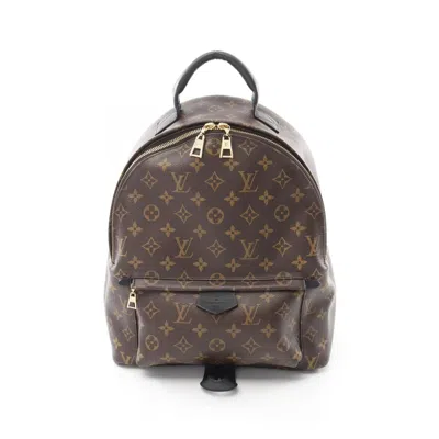Pre-owned Louis Vuitton Black Brown Coated Canvas Pvc Monogram Leather Backpack ()