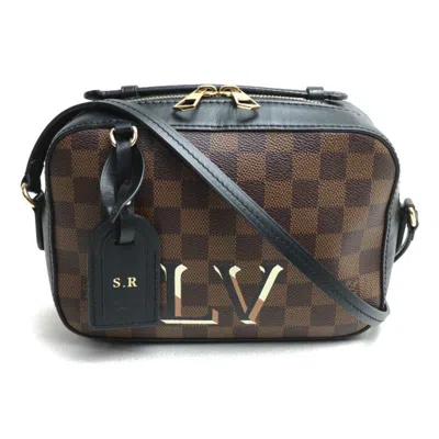 Pre-owned Louis Vuitton Black Brown Damier Canvas Leather Shoulder Bag () In Black, Brown