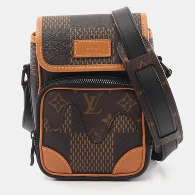 Pre-owned Louis Vuitton Black Brown Damier Giant Nigo Amazon Messenger Bag