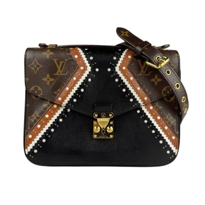 Pre-owned Louis Vuitton Black Brown Leather Pochette Shoulder Bag () In Multi
