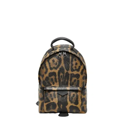 Pre-owned Louis Vuitton Black Brown Leopard Pvc Leather Backpack Basket ()