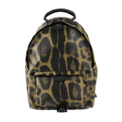 Pre-owned Louis Vuitton Black Brown Leopard Pvc Leather Backpack ()