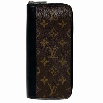 Pre-owned Louis Vuitton Black Brown Long Wallet (bi-fold) () In Multi