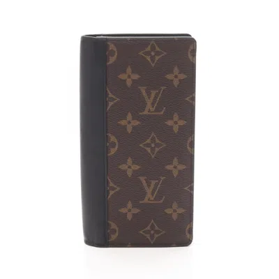 Pre-owned Louis Vuitton Black Brown Long Wallet (bi-fold) () In Multi