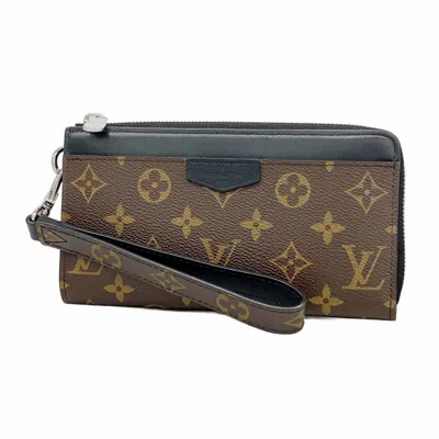 Pre-owned Louis Vuitton Black Brown Long Wallet (bi-fold) () In Multi