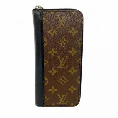 Pre-owned Louis Vuitton Black Brown Long Wallet (bi-fold) () In Multi