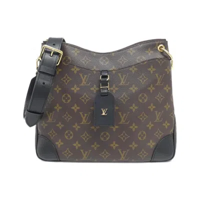 Pre-owned Louis Vuitton Black Brown Marron Coated Canvas Shoulder Bag ()