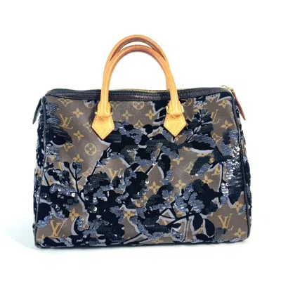 Pre-owned Louis Vuitton Black Brown Monogram Canvas Boston Bag Handbag ()
