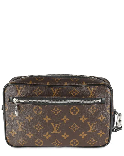 Pre-owned Louis Vuitton Black, Brown Monogram Canvas Kasai Clutch (authentic Pre-loved)