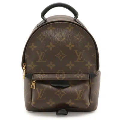 Pre-owned Louis Vuitton Black Brown Monogram Canvas Leather Backpack () In Multi