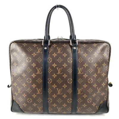 Pre-owned Louis Vuitton Black Brown Monogram Canvas Tote Bag ()