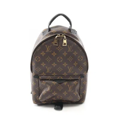 Pre-owned Louis Vuitton Black Brown Monogram Coated Canvas Backpack () In Multi