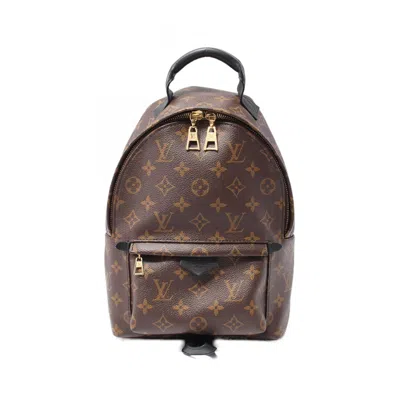 Pre-owned Louis Vuitton Black Brown Monogram Coated Canvas Pvc Leather Backpack ()