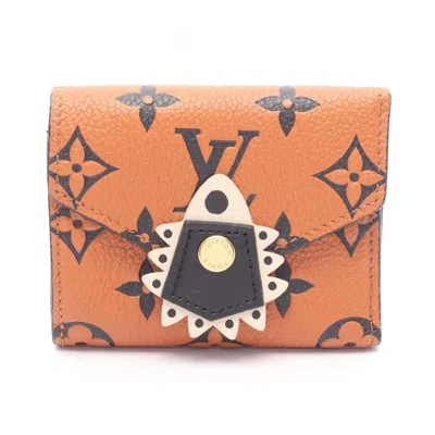 Pre-owned Louis Vuitton Black Brown Monogram Empreinte Leather Wallet (tri-fold) () In Multi