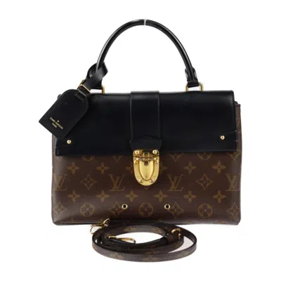 Pre-owned Louis Vuitton Black Brown Monogram Handbag Shoulder Bag Tote Bag () In Black, Brown