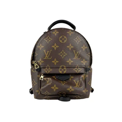 Pre-owned Louis Vuitton Black Brown Monogram Leather Backpack ()