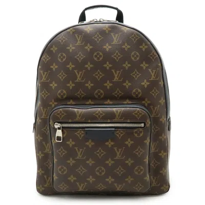 Pre-owned Louis Vuitton Black Brown Monogram Leather Backpack Shoulder Bag ()